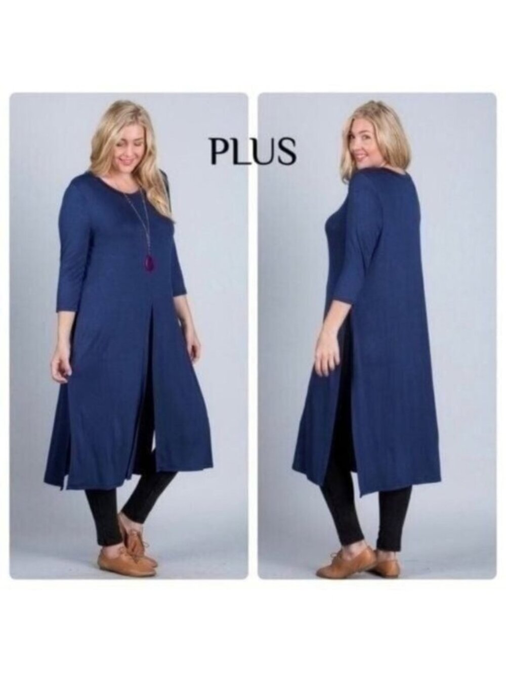 BLUE MULTI-WAY TOP W/ SLITS-PLUS SIZE-NEW-3XL